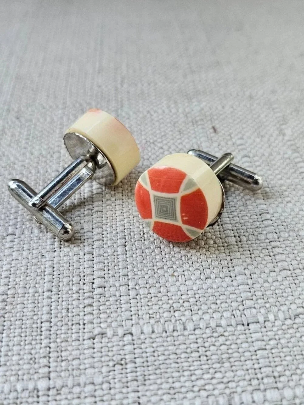 Men Cufflinks Orange Tone Fashion Men Jewelry Dress Shirt Cuff Links